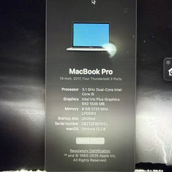 MacBook Pro 13 Inch Core i5 With Touch Bar 