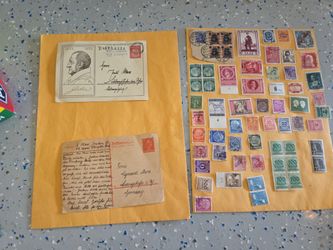 2 sheet Germany postage stamps n P.card lot JK 09