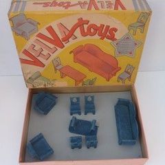 Antique Velva Toys Living Room Set, Mint In Original Box 