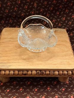 Vintage clear glass mini basket