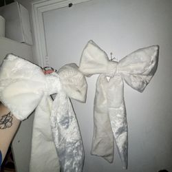 Two White Decorative bows 