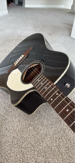 Black Acoustic-Electric Cutaway Guitar