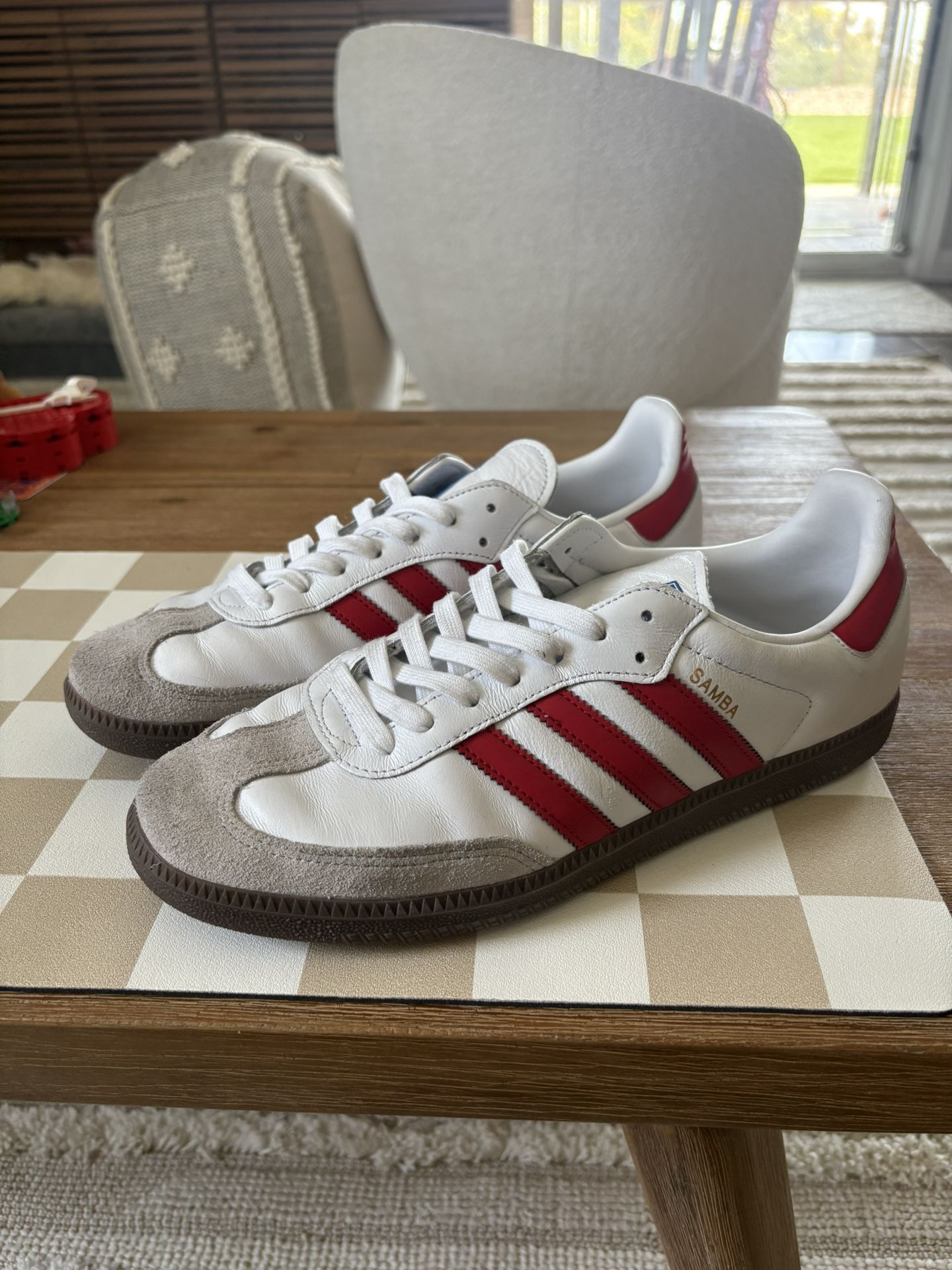 Adidas Samba Red and White Mens 10