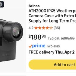 Brinno ATH2000 IPX5 Weatherproof Housing Camera Case