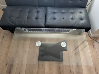 Glass Top Coffee Table with Chrome Base
