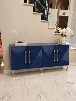 Blue Buffet Sideboard Console Table Message For full Price and Details