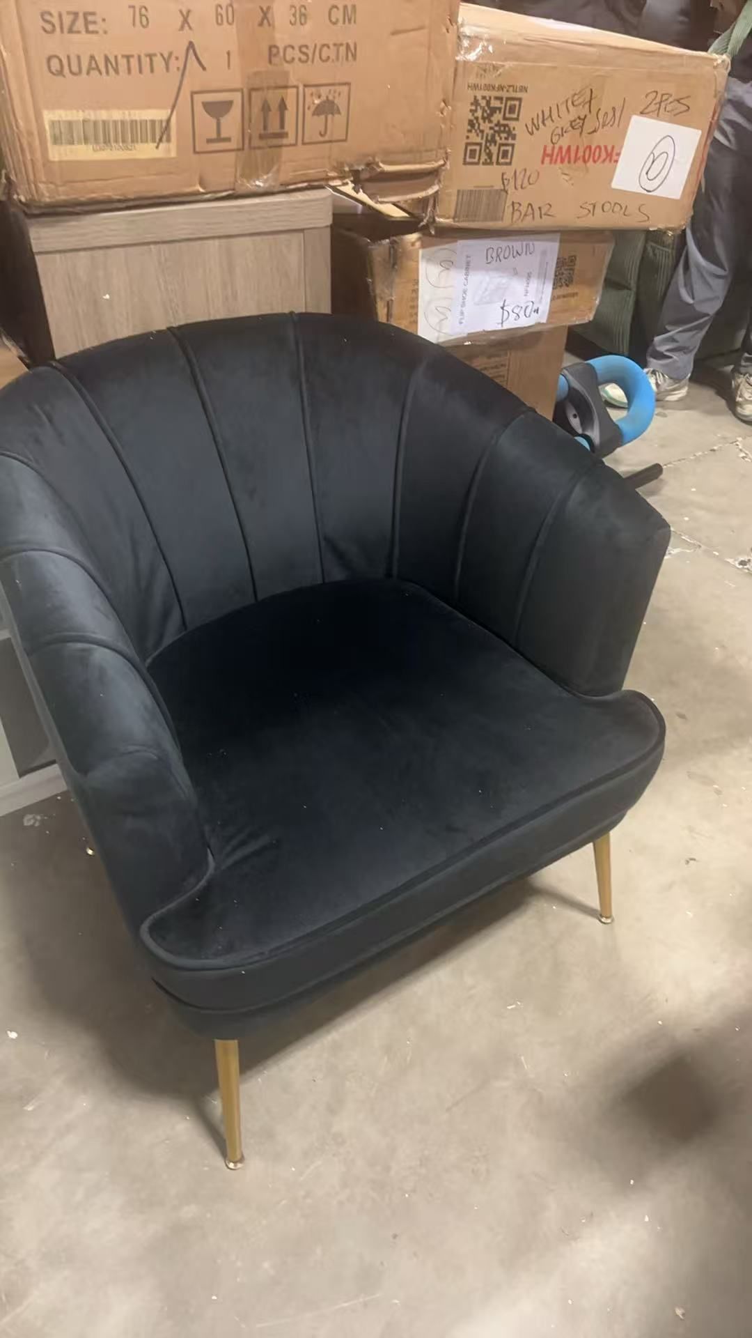 Velvet Accent Office Chair