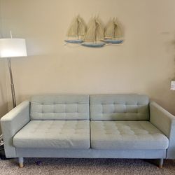 IKEA MORABO Sofa/Couch (Light Green, Wood Legs)
