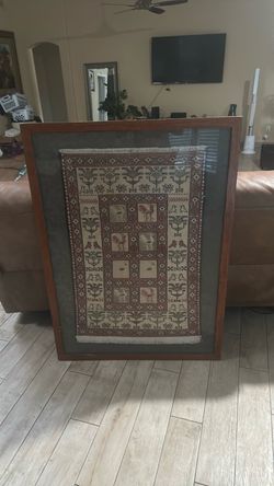 Framed  vintage Persian rug handmade!!!!