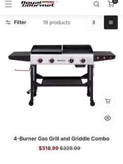 BBQ 4-Burner Gas Grill and Griddle Combo by Royal Gourmet GD403 multi-functional  Includes in sake is half full G can Do what you want grill or griddl