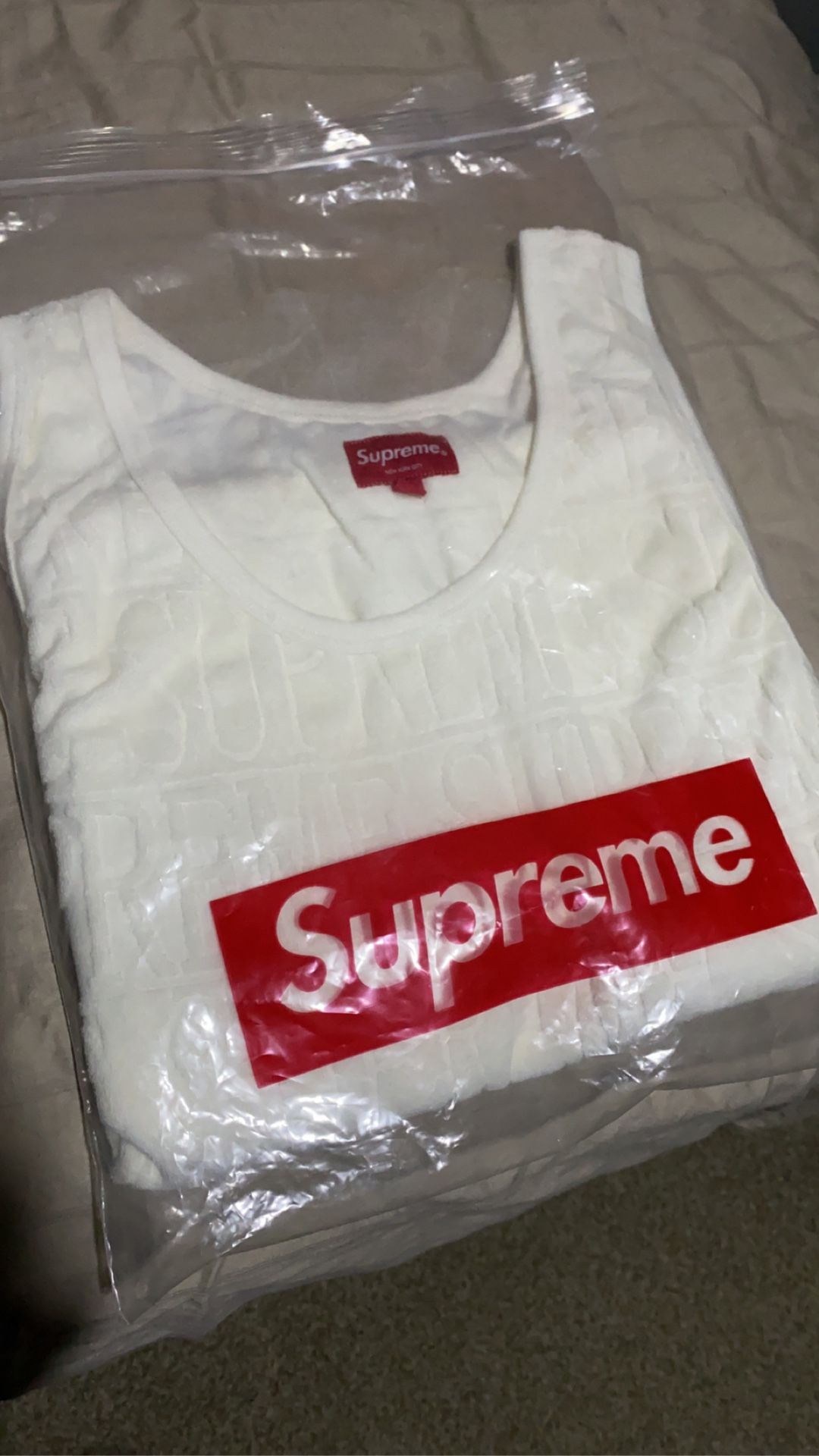 Supreme Logo Stripe Terry Tank