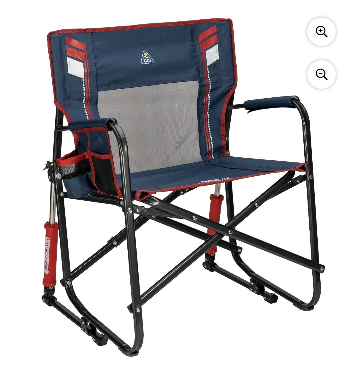 GCI Outdoor Freestyle Rocker XL Oversized Foldable Rocking Camp Chair, Americana 25.60 × 26.40 × 34.80 in