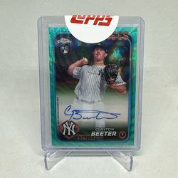 2024 Topps Chrome Autographs Clayton Beeter #RA-CBE Aqua Wave Refractor /199