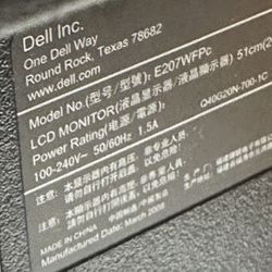 DELL 20” LCD Monitor 