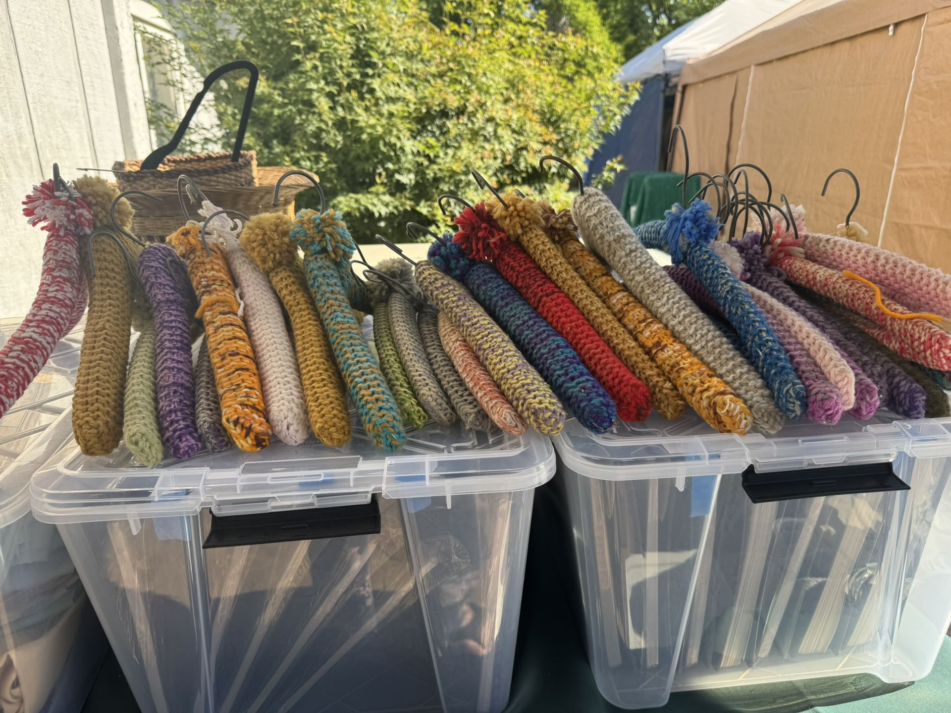 Wooden Hangers Knit Covers