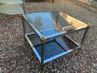 Metal and glass side table
