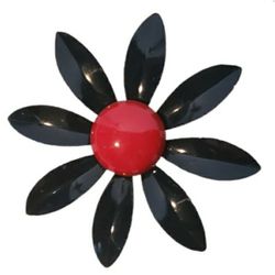 Mod metal flower brooch 