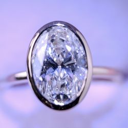 4.03ct Oval Diamond Ring – IGI Certified – F/VS1 – 14k Gold – Brand New