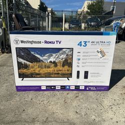 Westinghouse 43” 4K Ultra HD Smart Roku TV with HDR BRAND NEW