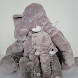 3 Soft Plush Elephants 