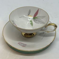 VTG Bavaria Eberthal West Germany 2284 MCM Cup Saucer  2 Piece Set MINT