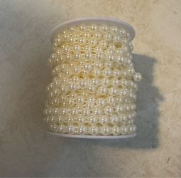 Faux Pearl Roll for Craft String Fake Beaded Chain Trim Beads Jewelry Making