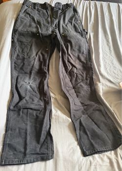 Carhartt Black Double Knee Canvas Work Pants