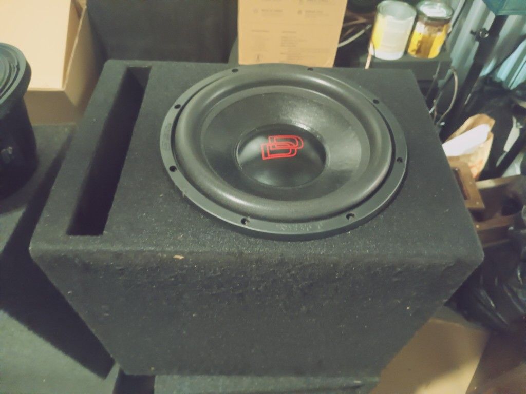 Digital Design 512-4 12-in old school SPL sub. direct leads, solid box.