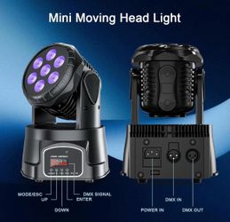 2X 105W Moving Head Stage Lighting RGBW Wash 7LED DMX Mini Light DJ Disco Party 7x10W RGBW Mini Moving Head Light  DMX512 Stage Lighting for DJ Party,