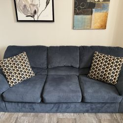 Blue Sofa + Pillows
