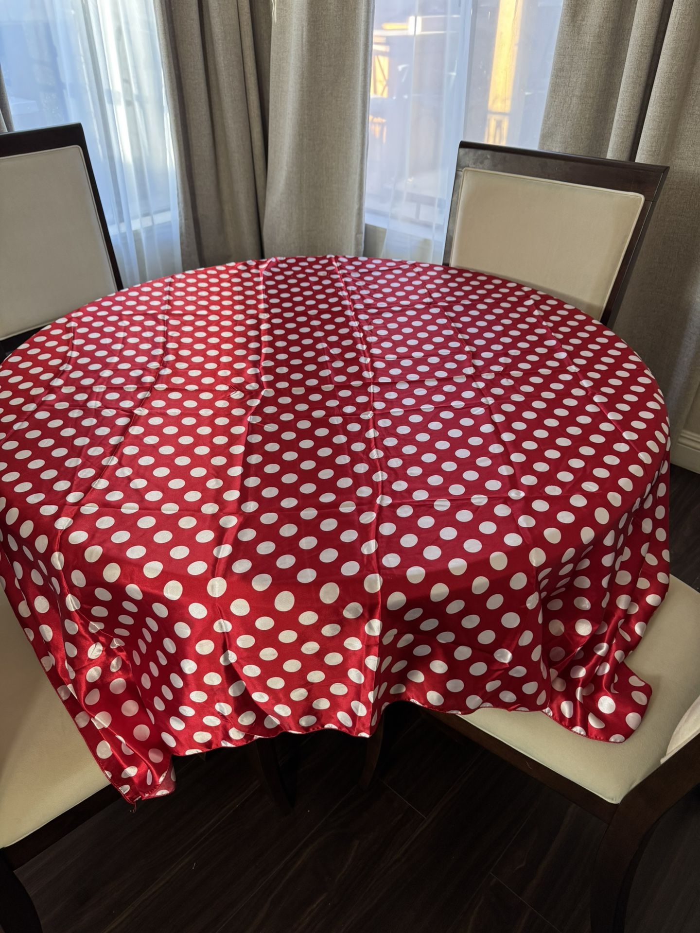 Red And White Table Overlay
