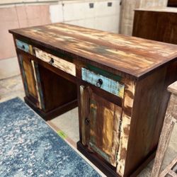 Reclaimed Wood Desk 100% Solid Sustainable Hardwood 