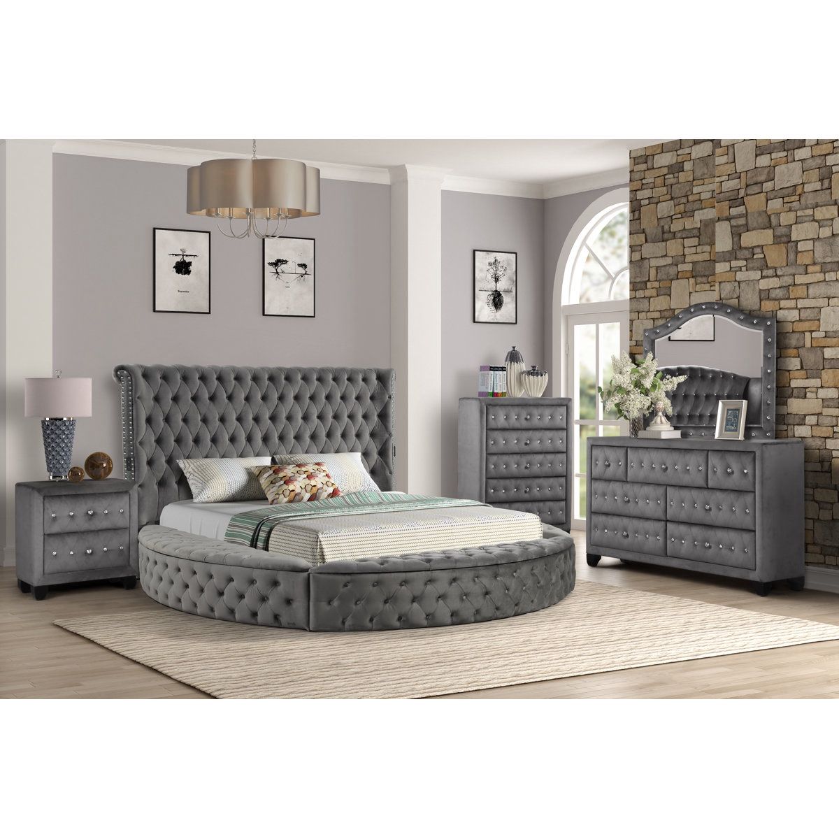 Queen Upholstered Storage Bedset 