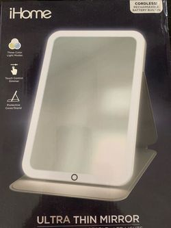 iHome Travel Mirror with Light& Adjustable Stand