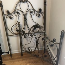 Solid Metal Filigree Twin Bed Frame