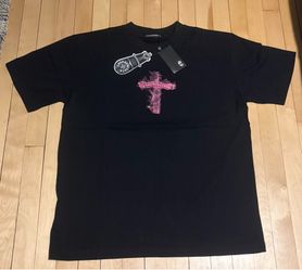 Chrome Hearts Black T-Shirt With Pink Cross Size Large