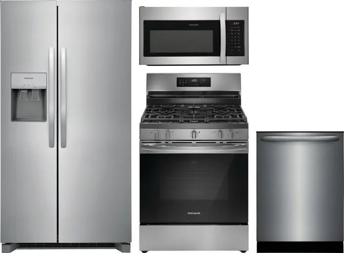Frigidaire 4 Piece Gas Kitchen Appliance Package - Stainless Steel