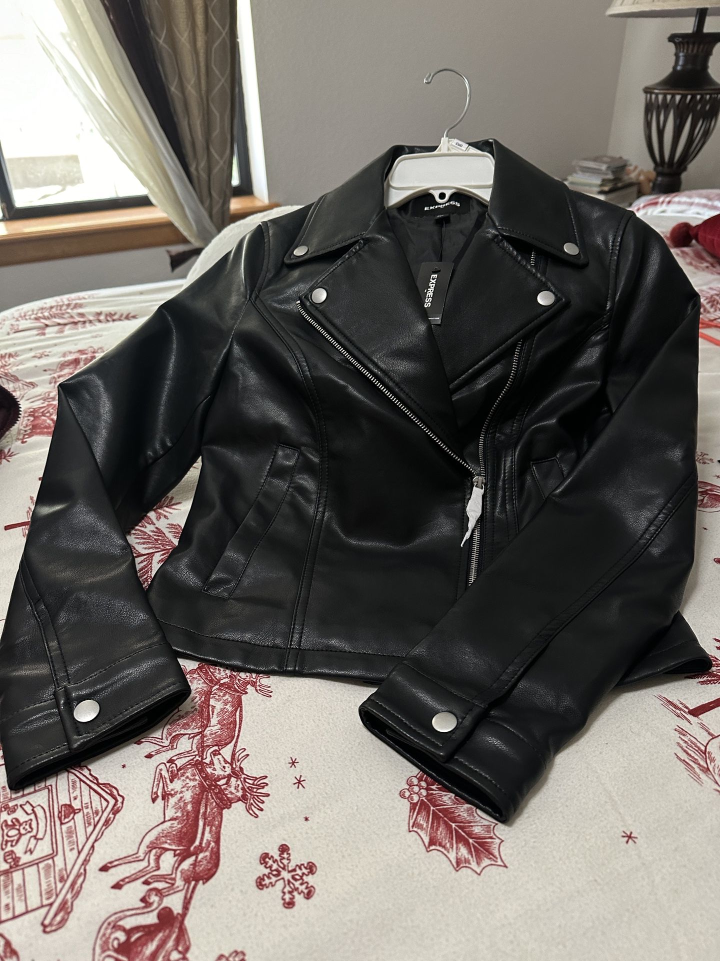 Black Leather Jacket  Xpress Size Xsmall 