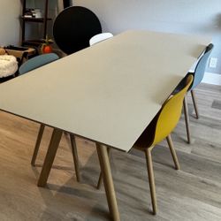 DWR Copenhague Dining Table with DWR Chairs