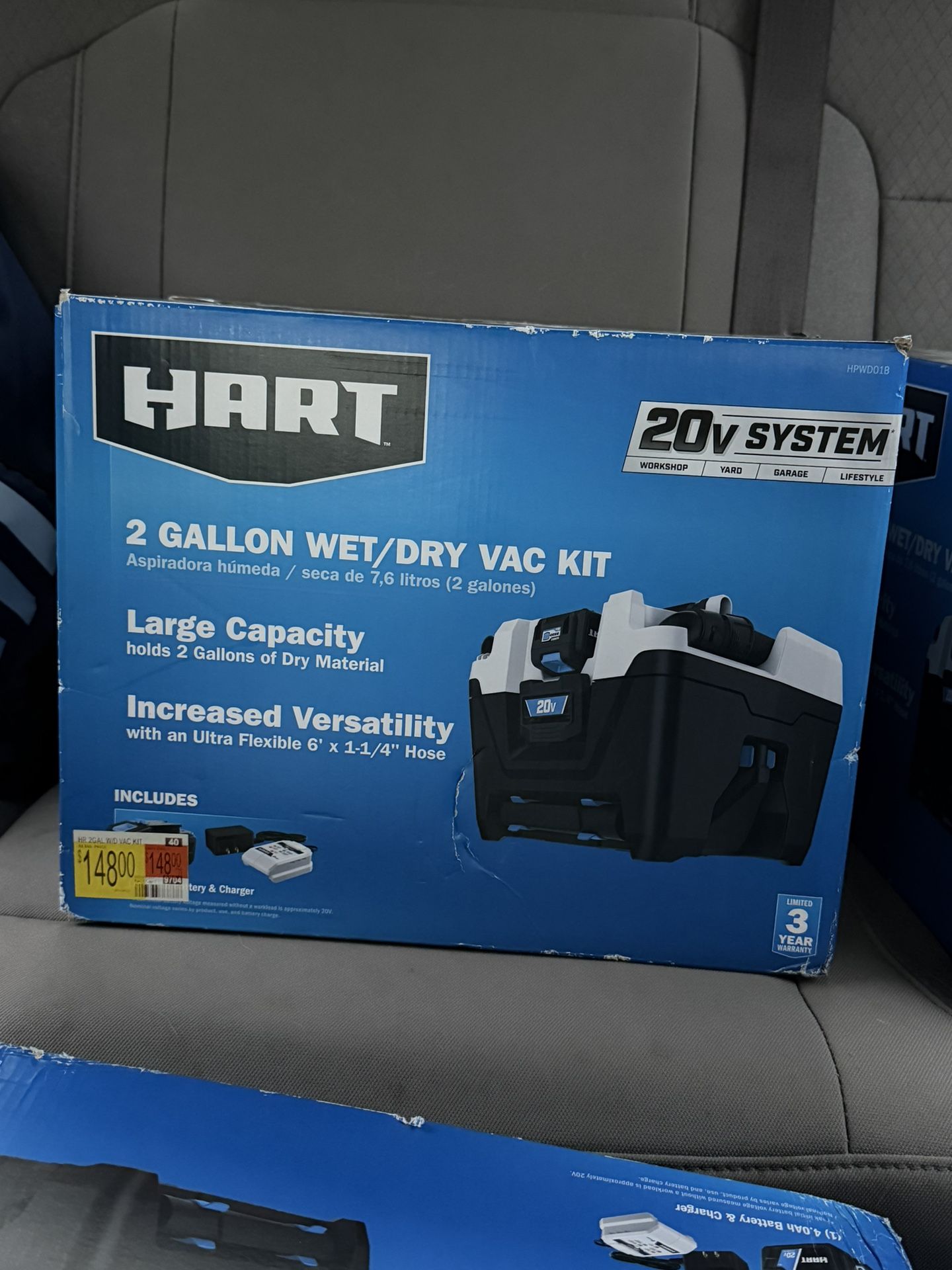 Hart 20-Volt Cordless 2-Gallon Wet/Dry Vacuum Cleaner HPWD01B