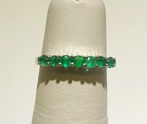 Emerald and 14k White Gold Ring