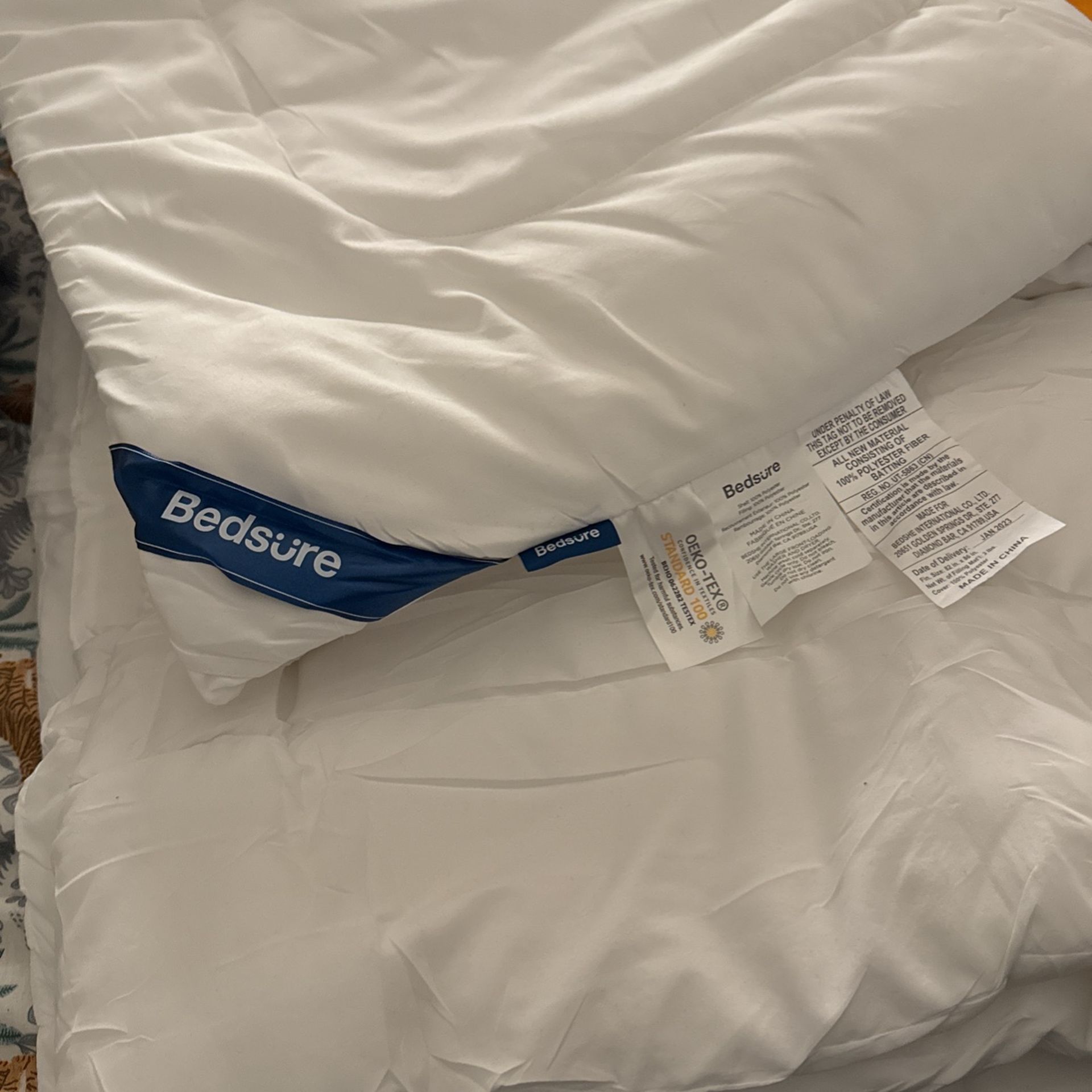 Bedsure Comforter Duvet Insert - Quilted Comforters Full SizeDown Alternative Bedding Comforter with Tabs(White,Full 86"x82") 