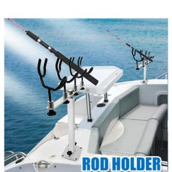 Mojiate Made PVC Coated Fishing Rod Holder Aluminum Fishing Rod Bracket Sure Grip Pole Support for Boat, Ship, Yacht (Brand New)