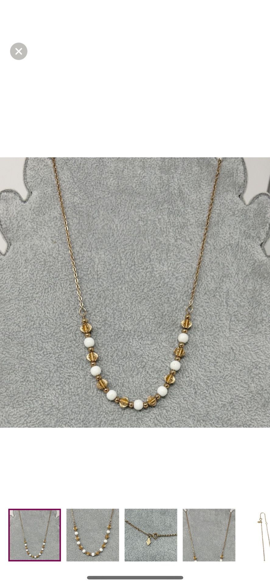 Sarah Coventry Vintage Gold and White Beaded Necklace