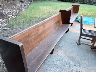 Antique Wooden Church Pew Bench