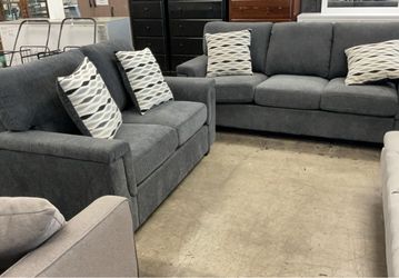 BRAND NEW Dark Gray 2pc Couch Set Sofa And Loveseat