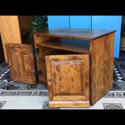 TV Storage Cabinet Stand, Patterned Solid Wood - 30L x 25H x 16W - Excellent condition