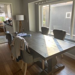 Large wooden dinner table