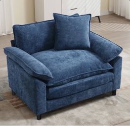 Oversized Accent Armchair, Blue living room chair