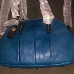 Badgley Mischa American Glamour Blue Leather Bag - Still Wrapped & Stuffed